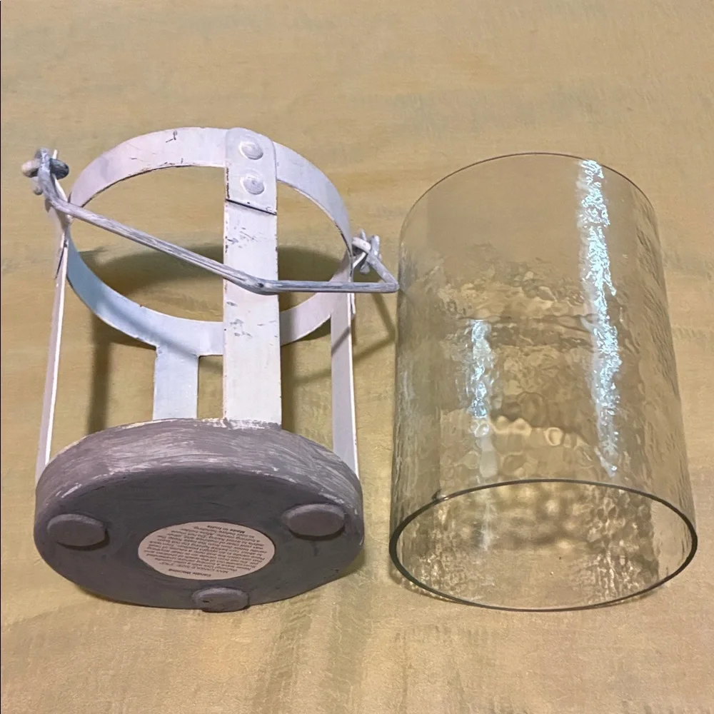 Chic Silver and Cream Lantern Duo